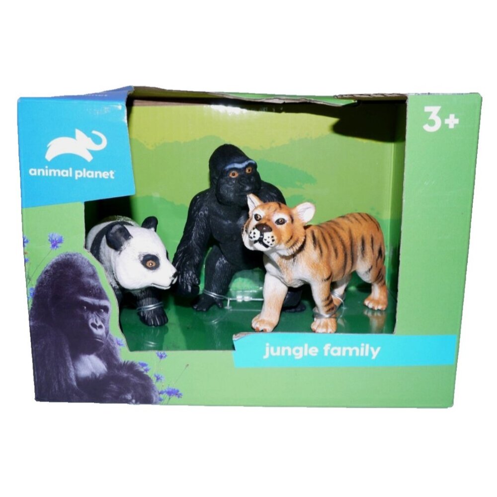 Animal Planet JUNGLE FAMILY 3.5-4" plastic animal figure set NEW 2021 BOX DAMAGE